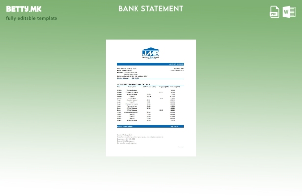 модерен стил Јамајка хипотека банка извод шаблон ексел